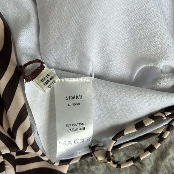 Simmi One Shoulder Zebra Print Swimsuit 10 - Picture 6 of 6